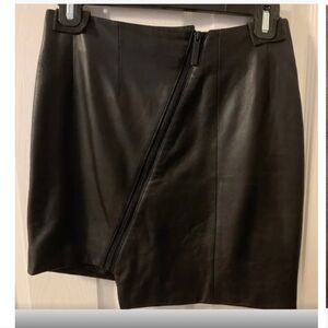 Asymmetrical Leather Skirt